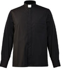 Camisa de sacerdote con cuello de solapa y manga larga