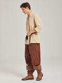 Men's Beige & Brown Pirate Costume Set