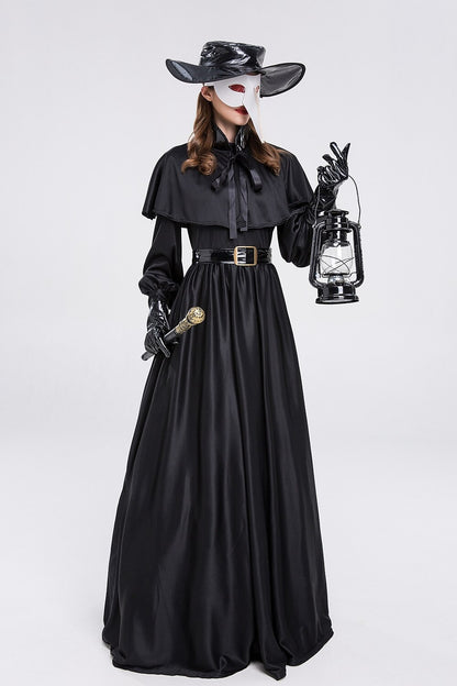 Cape de costume de médecin de la peste pour femme