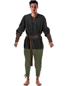 Pirat & Wikinger Stil Outfit Set: Hemd, Hose, Taillengürtel  