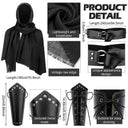 Conjunto de camisa de guardabosques medieval con protectores, armadura, chal y cinturón