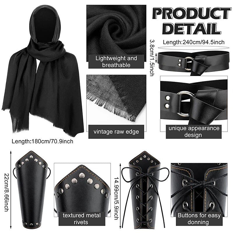 Medieval Ranger Shirt Set with Guards Armor Shawl Belt
