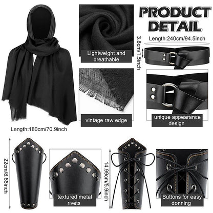 Medieval Ranger Shirt Set with Guards Armor Shawl Belt