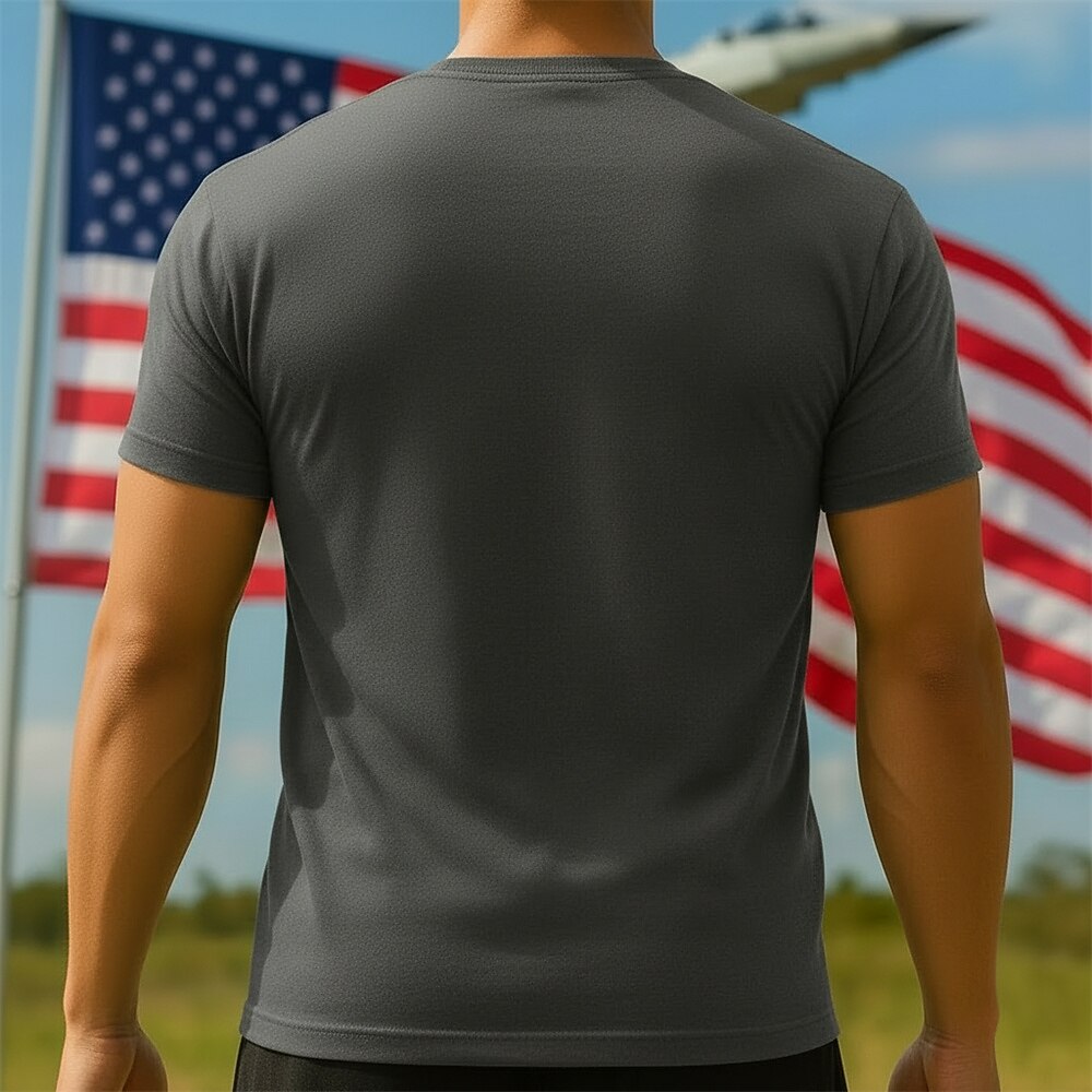 Men's American 250th California Bear West Coast Patriotic Printed T-shirt