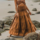 Retro Style Cotton Basic Wrap Skirt with Two Way Wear Design - Retrorobe