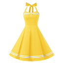Polka Halter Charm Midi Dress