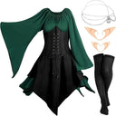Conjunto de vestido de hada medieval con accesorios para la cabeza