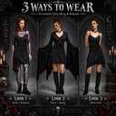 Women's Gothic Skeleton Bodysuit 3-Piece Halloween Costume Set