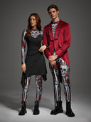 Women's Gothic Skeleton Bodysuit 3-Piece Halloween Costume Set