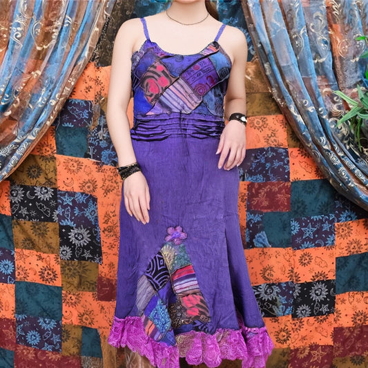Boho Batik Asymmetrical Handmade Maxi Dress