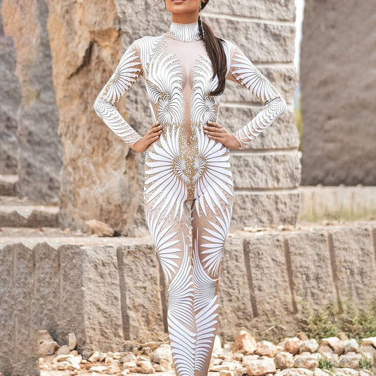 Skeleton Skull Full Body Catsuit for Women