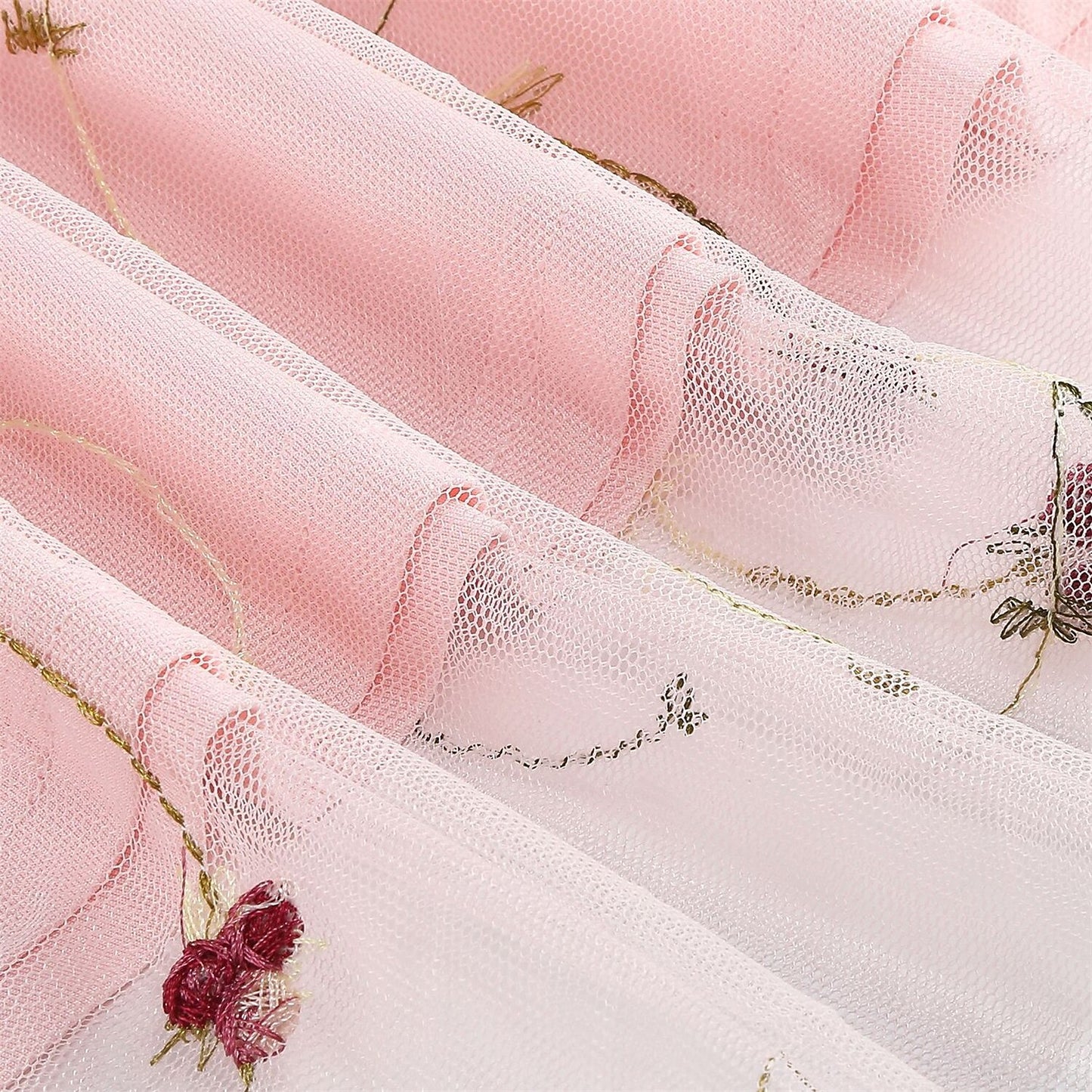 Embroidered Tie Strap Midi Dress