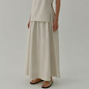 Classic Cotton Linen Blend Skirt - Retrorobe