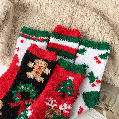 5 PCS Christmas Cozy Fuzzy Socks