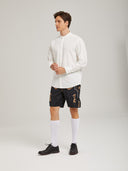 Men's White Trachten Stand Collar Shirt for Oktoberfest