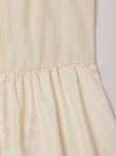Damen Oktoberfest elfenbeinfarbenes Midi-Dirndl mit schwarzer Schleifen-Taille  