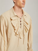 Men's Medieval Renaissance Lace-Up Pirate Shirt