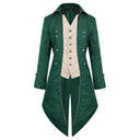 Men's Green Floral Tailcoat Victorian Gentleman 4-Piece Costume Set
