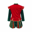 3-teiliges Weihnachts-Elfenkostüm für Herren in Rot und Grün