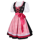 Oktoberfest Gingham Floral Dirndl Dress Set with Apron and Blouse - Retrorobe