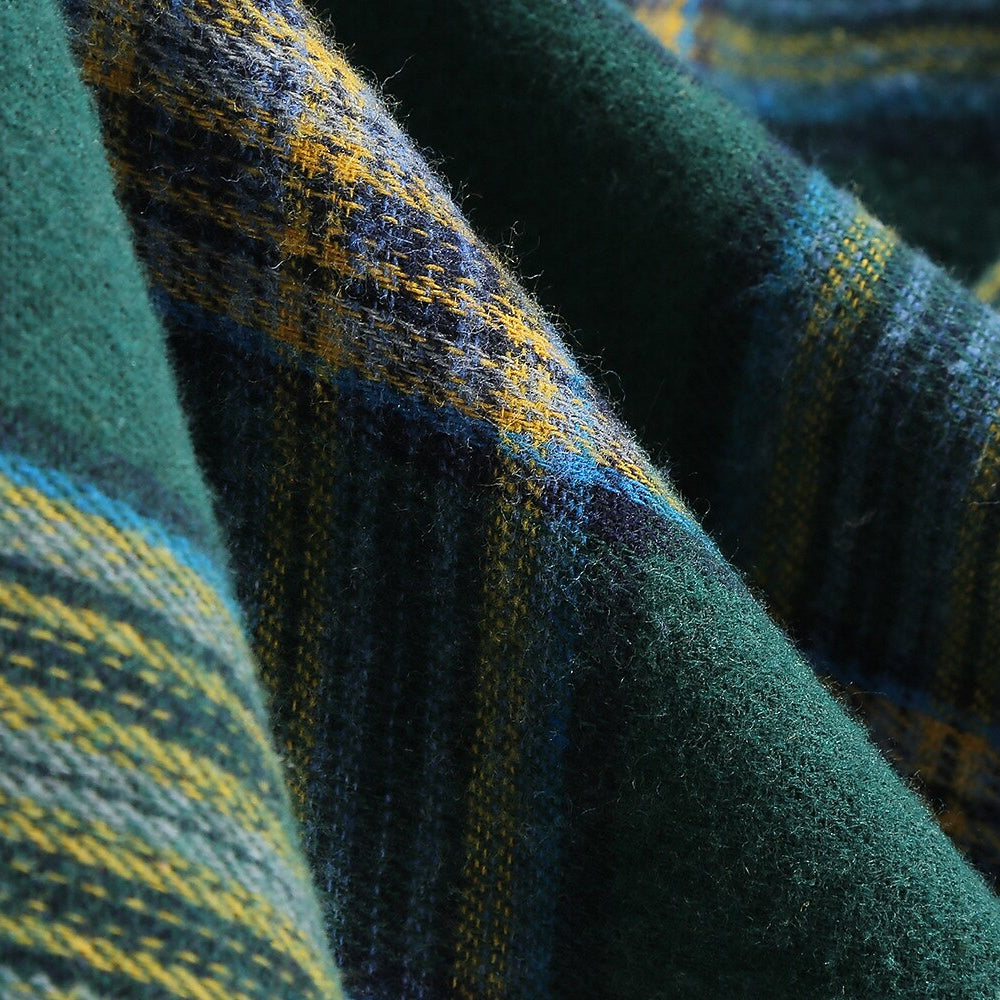 Women's 1950s Plaid Lapel Collar Swing Dress