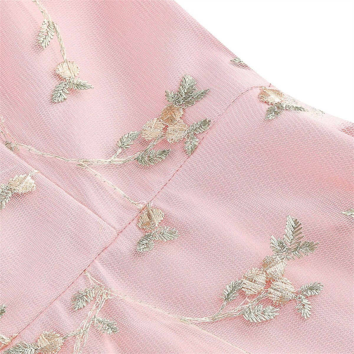 Floral Embroidered Halter Midi Dress