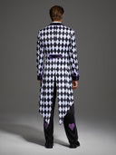 Men's Purple Harlequin Tailcoat 3-Piece Halloween Costume