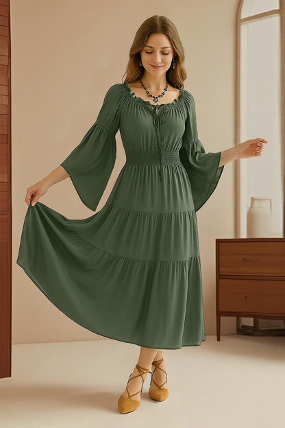 Green Retro Celtic Viking Fantasy Dress