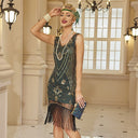 Floral Beading Tassel Flapper Dress