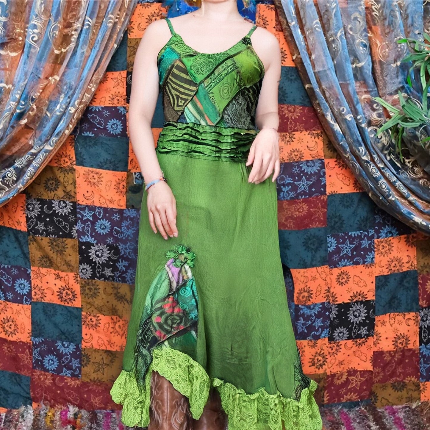 Boho Batik Asymmetrical Handmade Maxi Dress