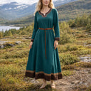 Vestido midi estilo vikingo medieval con cinturón