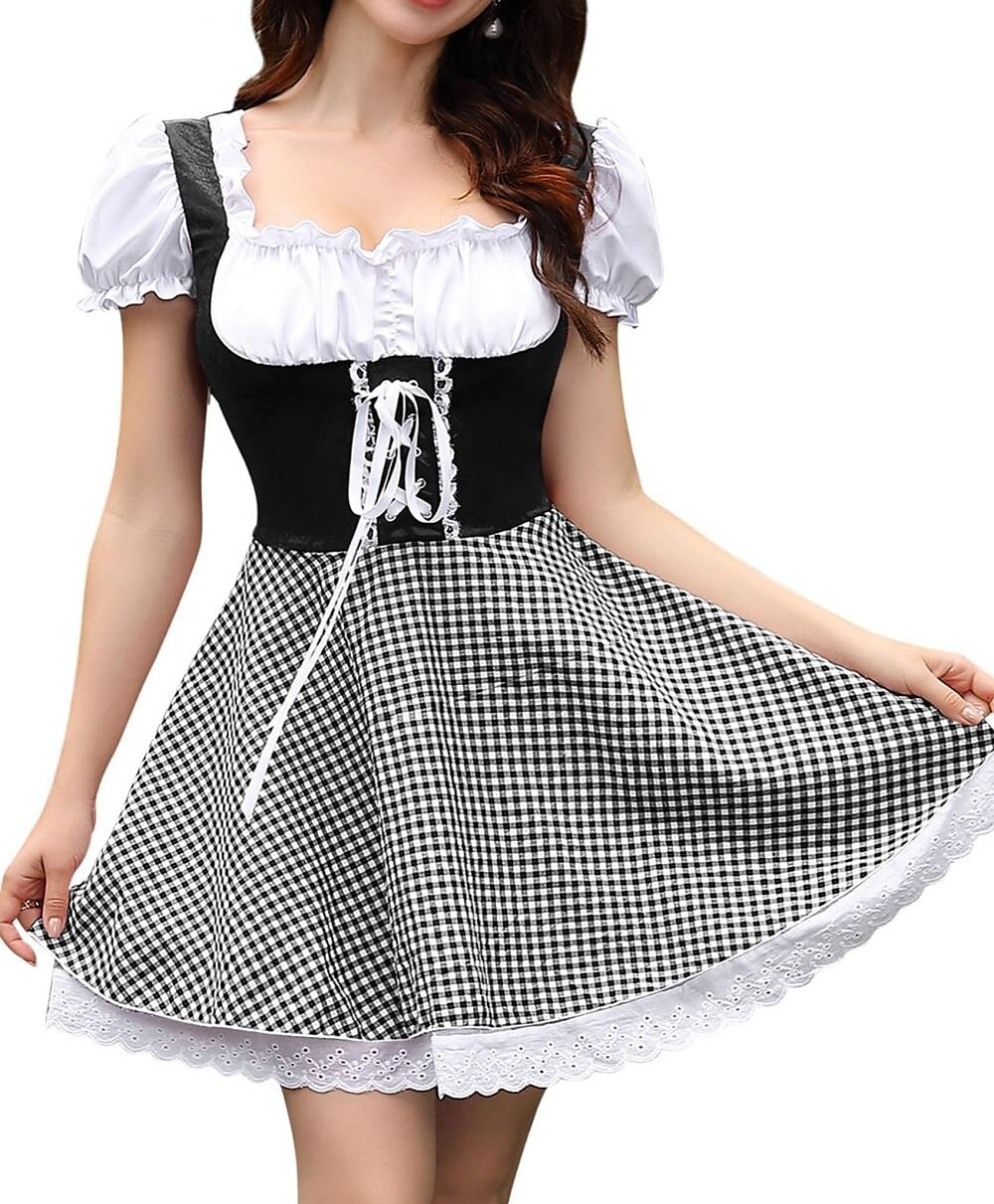 Oktoberfest Beer Costume Dress Dirndl Apron Set