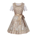 Oktoberfest Champagne Gold Dirndl Dress with Apron and Blouse - Retrorobe