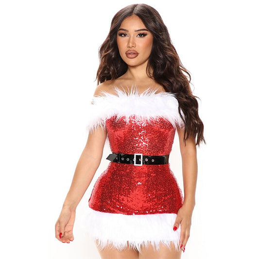 Christmas Glamorous Sequin Santa Dress