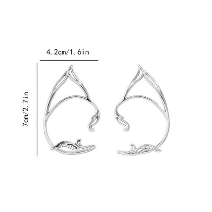 Gothic Elf Ear Cuffs For Women And Girls Cute Cat Ear Wrap Non-Pierced Fake Earrings