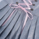 Oktoberfest Gray Dirndl Dress with Pink Lace Apron - Retrorobe