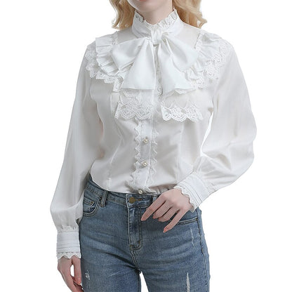 Retro Vintage Rococo Princess Style Ruffle Sleeve  Blouse