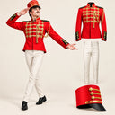 Men's Red Gold-Braid Nutcracker 3-Piece Costume Set