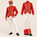 Men's Red Gold-Piped Nutcracker 3-Piece Costume Set