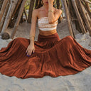 Retro Style Cotton Basic Wrap Skirt with Two Way Wear Design - Retrorobe