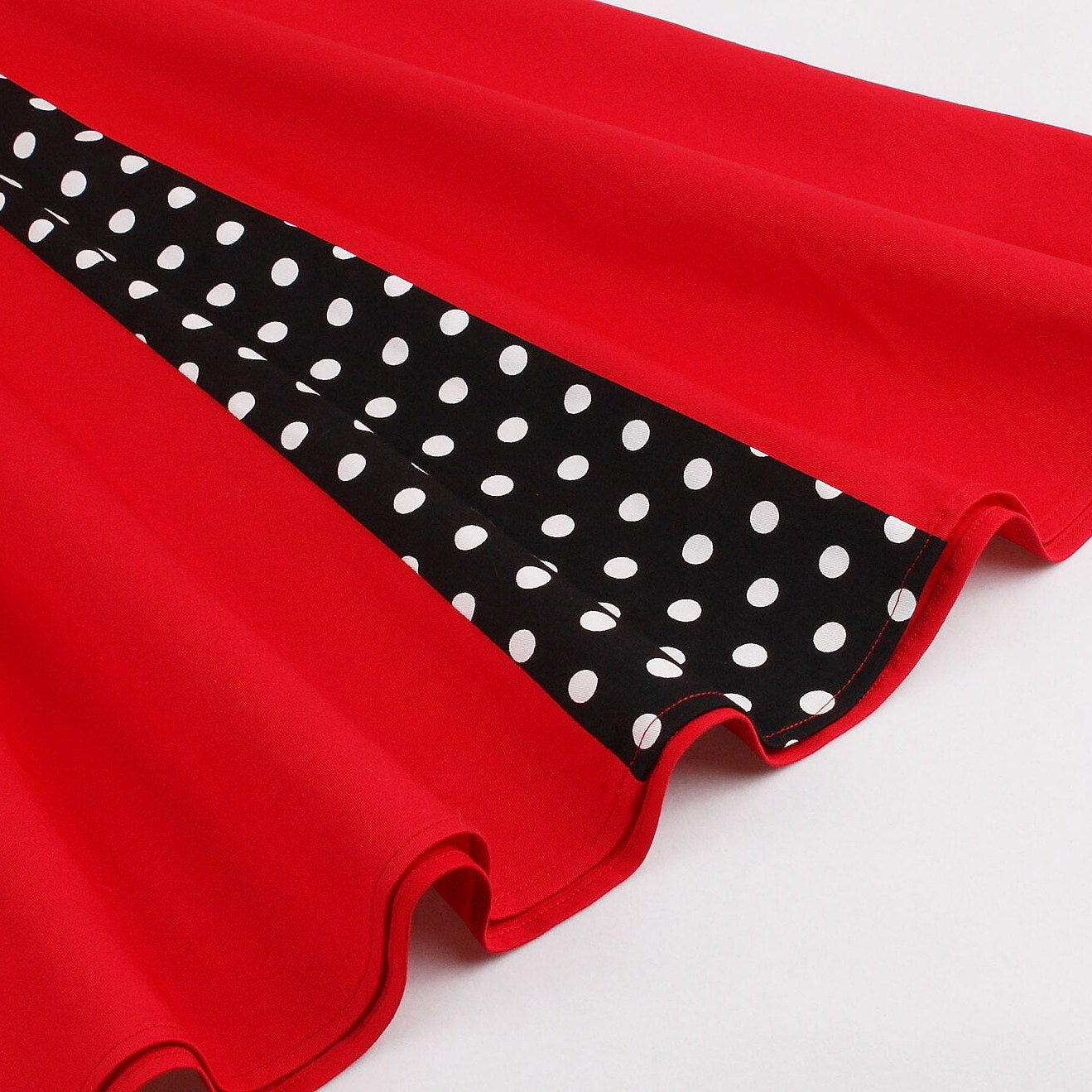 Women's 1950s Polka Dot Patchwork Lapel Collar Sleeveless A-Line Rockabilly Dress