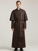 Men's Gothic Dark Cleric Robe 3-Piece Costume Set