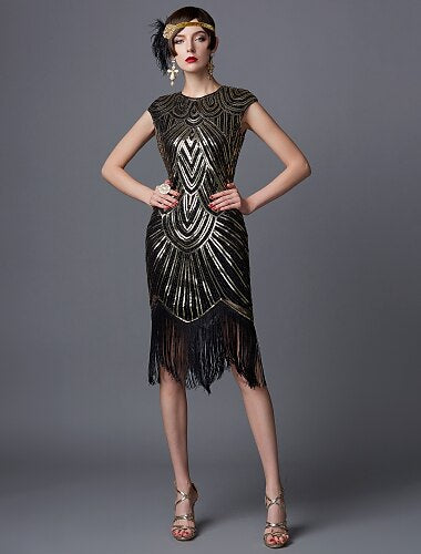 Art Deco Sequin Tassel Flapper Cocktail Dress