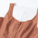 Women’s Oktoberfest Brown & Floral Midi Dirndl Dress with Apron