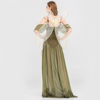 Medieval Fairy Floor Length Dress with Accessories