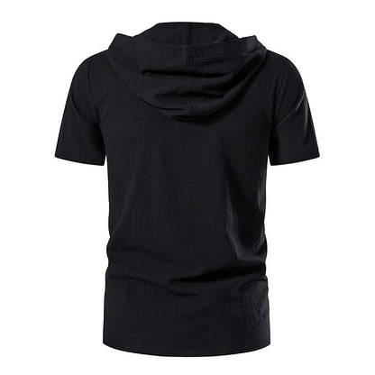 Retro Viking Style Short Sleeve Hooded Shirts