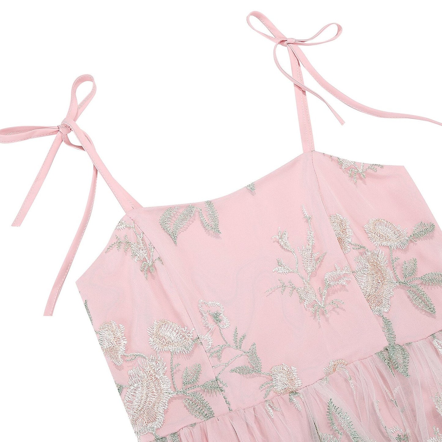 Floral Embroidered Sweetheart Midi Dress