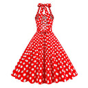 Polka Halter Charm Midi Dress