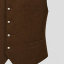 Set da uomo composto da gilet Gatsby marrone anni '20 e fedora, 6 pezzi