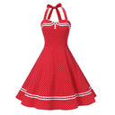 Polka Halter Charm Midi Dress